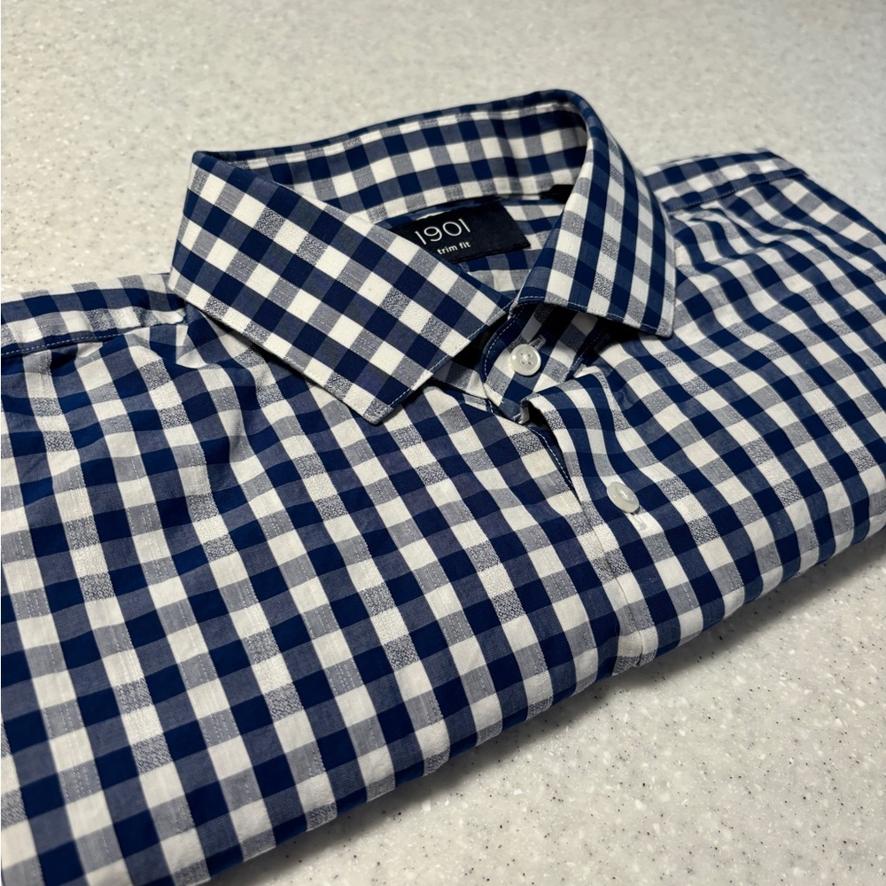 1901 Mens Long Sleeve Trim Fit Shirt- Size 16 34/35
